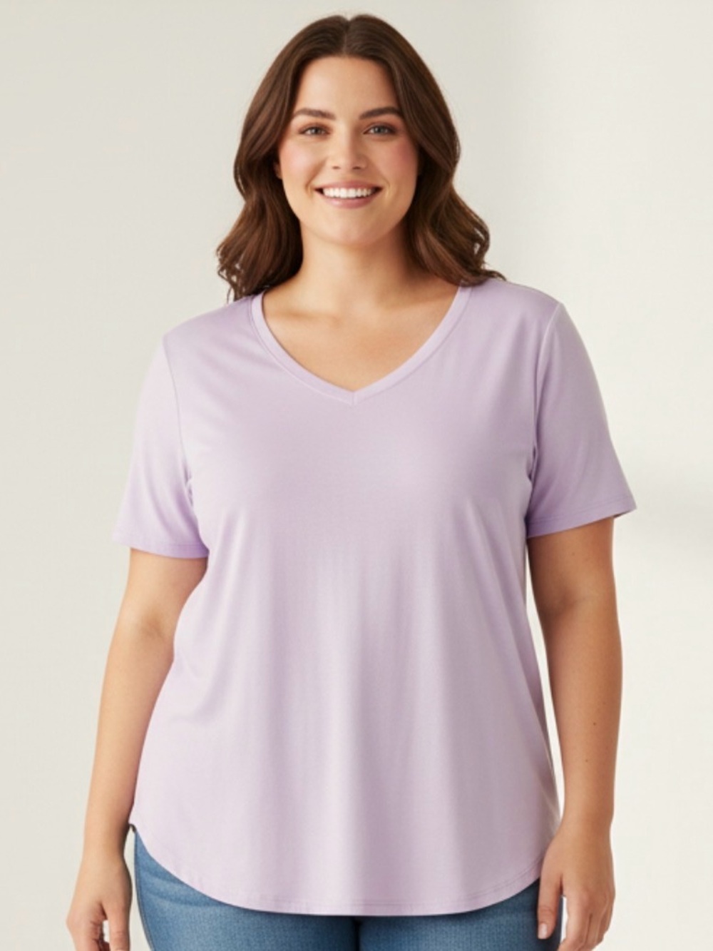 🫶🏻Jockey V-Neck Short Sleeve Top in Lilac